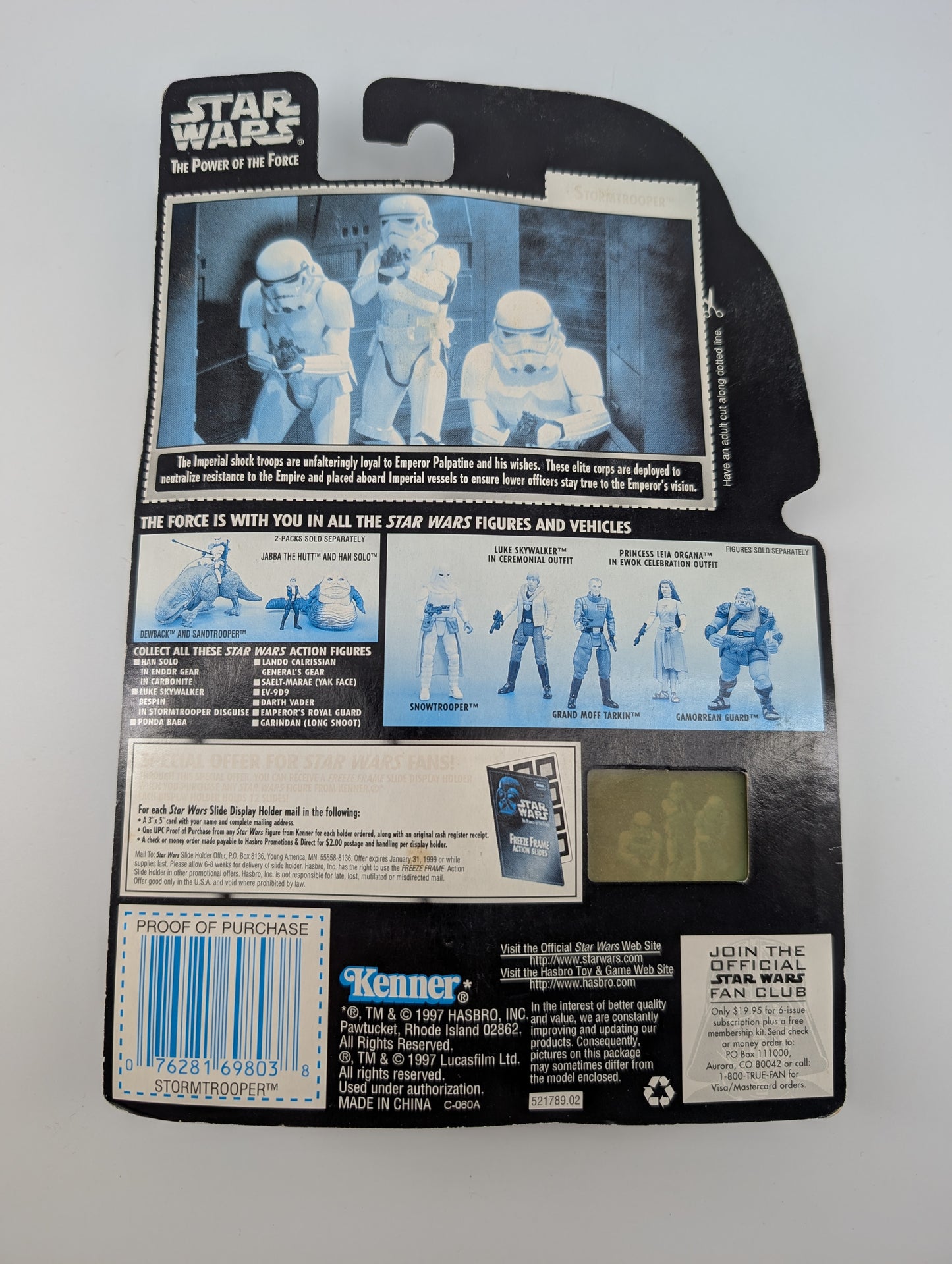 1997 Kenner Star Wars Power of the Force Stormtrooper with Freeze Frame Slide - Near Mint