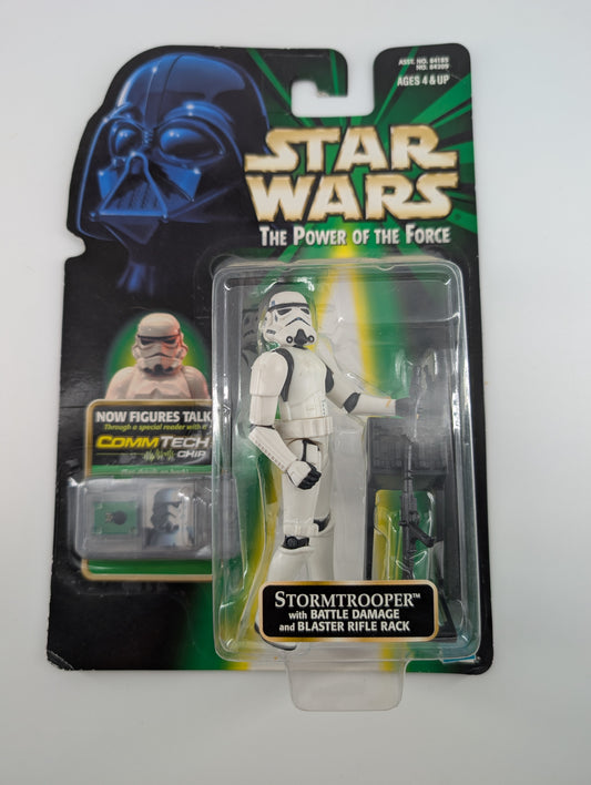 1998 Kenner Star Wars Power of the Force Stormtrooper with Battle Damage & CommTech